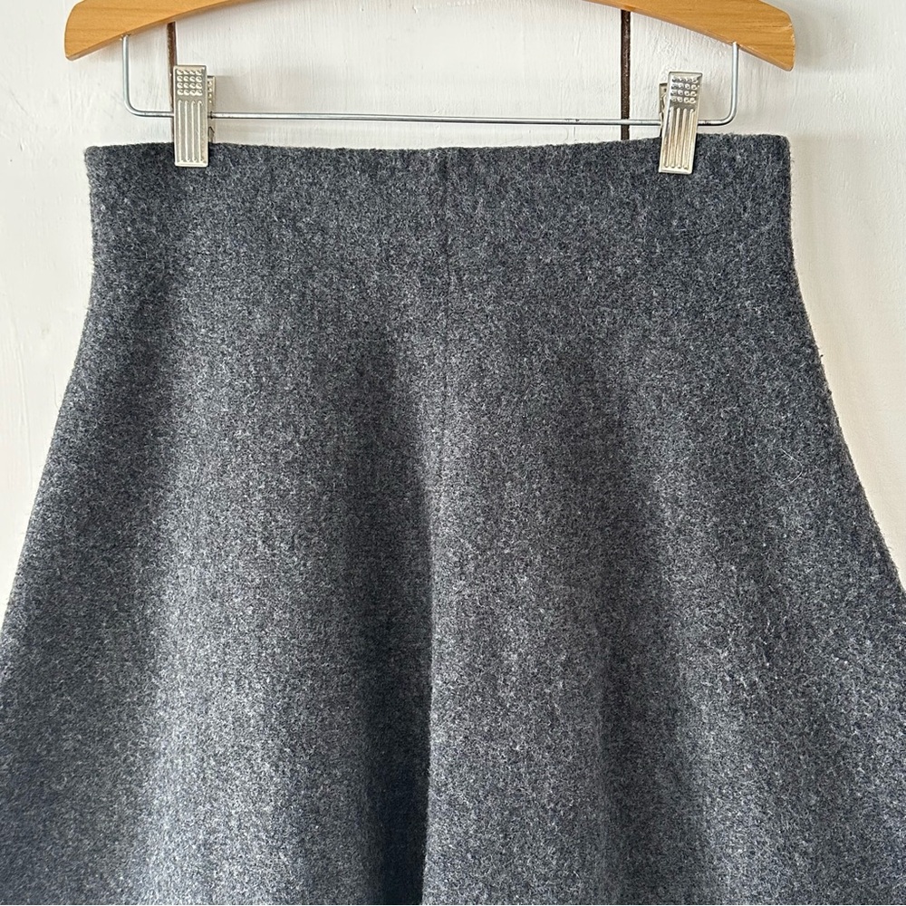 Uniqlo Wool Blend A-Line Skirt Sz S Grey Elasticized Waist - Picture 5 of 9
